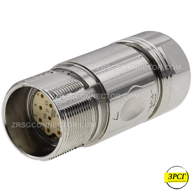Разъем кабельный винтовой M23 гнездо/мама, 12 pin