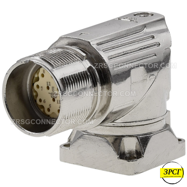 Разъем угловой M23 гнездо/мама, 12 pin