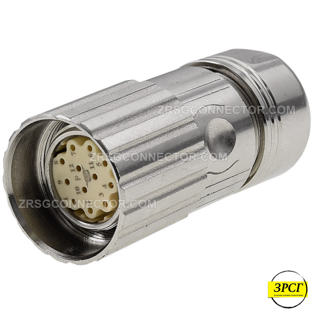 Разъем кабельный гаечный M23 гнездо/мама, 12 pin