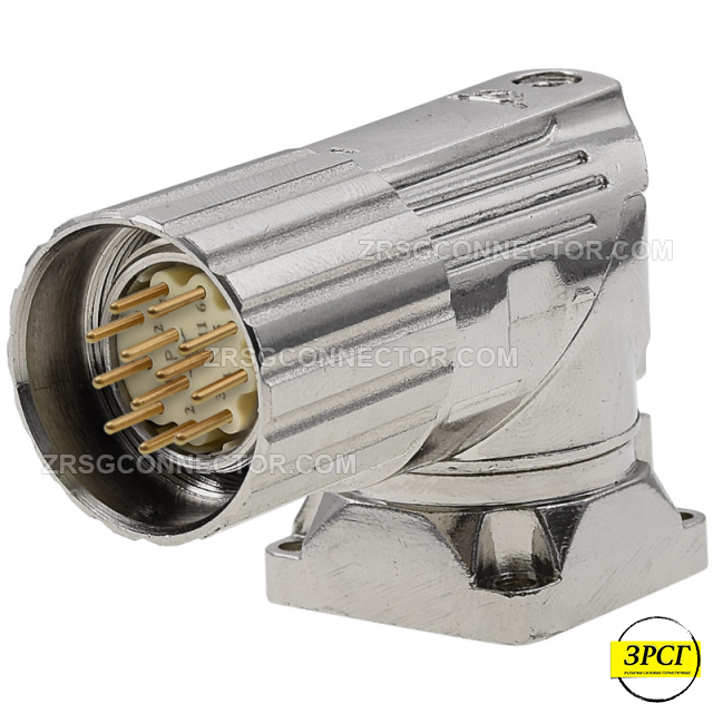 Разъем угловой гаечный M23 штекер/папа, 12 pin