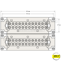 РСГ-48-16-Р-Г Разъем / вставка / мама /  гнездо, 48 Pin, присоединение винтовое, 16 Ампер, 500 Вольт.
