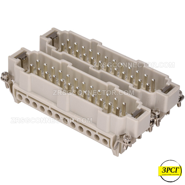 РСГ-48-16-Р-Ш Разъем / вставка / папа / штекер, 48 Pin, винт. присоединение, 16 Ампер, 500 Вольт.