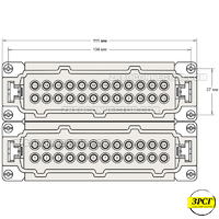 РСГ-48-16-Р-Ш Разъем / вставка / папа / штекер, 48 Pin, винт. присоединение, 16 Ампер, 500 Вольт.
